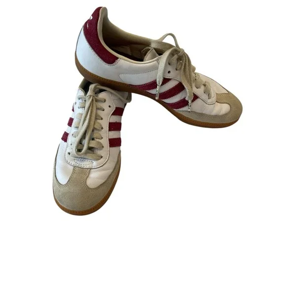 Unisex Sambas OG Adidas X Rich N Sporty Men's 6.5 Women's 8.0 Burgundy - Picture 3 of 8